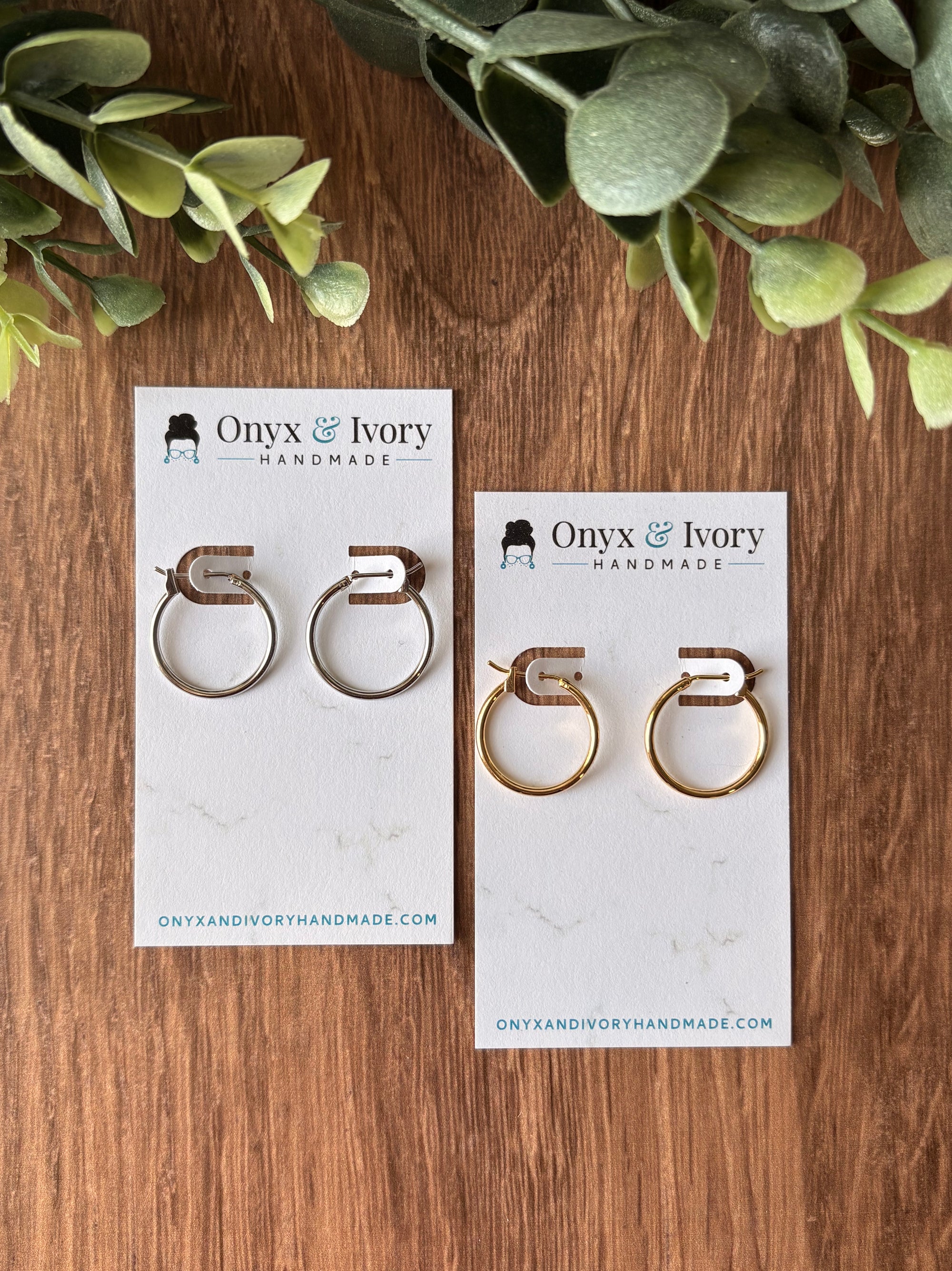 Circular Charm Hoops (gold &amp; silver)