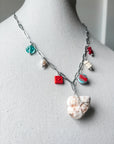 Mediterranean Charm Necklace with Wire-Wrapped Stone