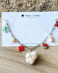 Mediterranean Charm Necklace with Wire-Wrapped Stone