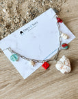 Mediterranean Charm Necklace with Wire-Wrapped Stone